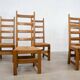 Set of six high back French dining chairs