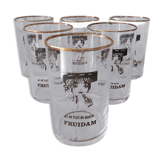 Set of 6 fruidam fruit juice glasses
