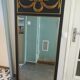 Trumeau louis XVI style mirror in black and gold stucco