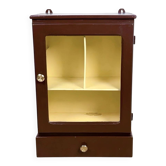 Antique wooden and glass wall cabinet