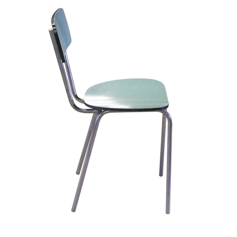 Ensemble de quatre chaises en formica coloré années 60