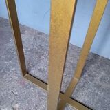 Designer console in gold metal and marble ep 1970