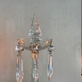 Pair of girandoles in cut crystal