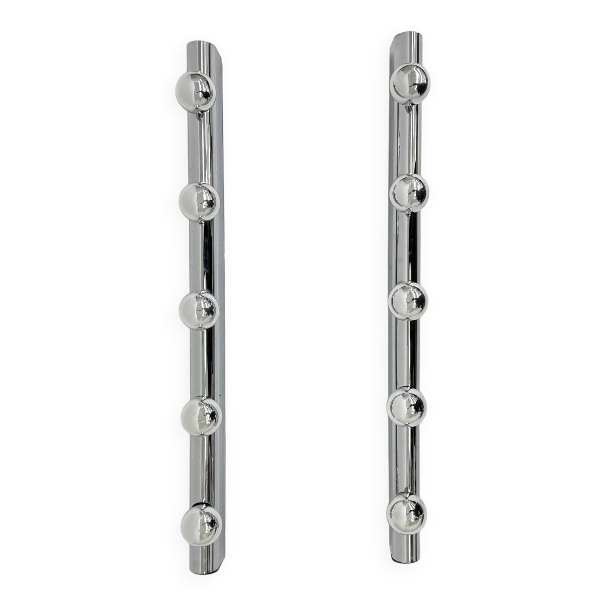 Set of 2 Targetti Sankey chrome wall lamps, 1970s