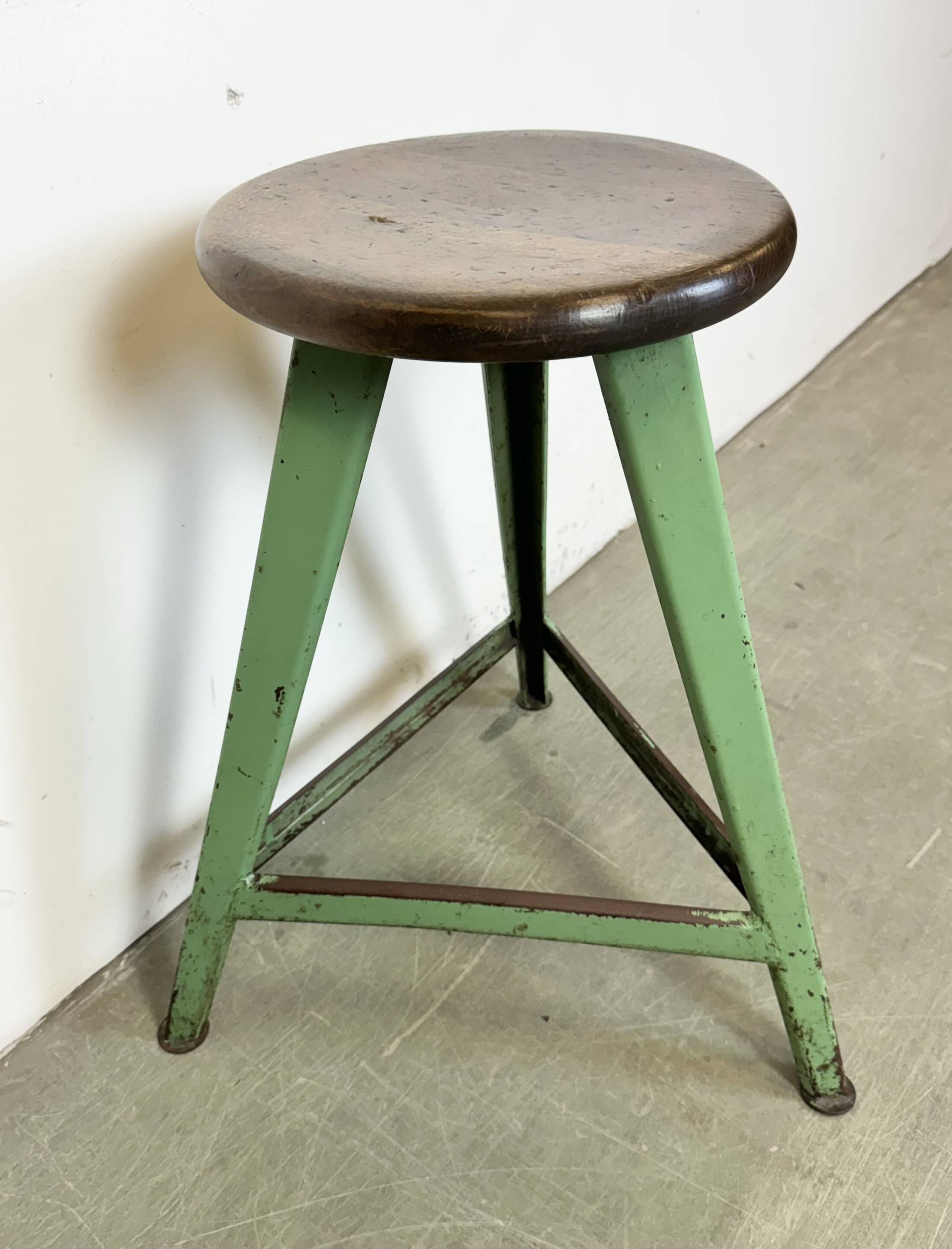 Green Industrial Workshop Stool, 1960s