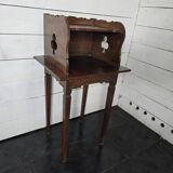 Old solid oak bedside table