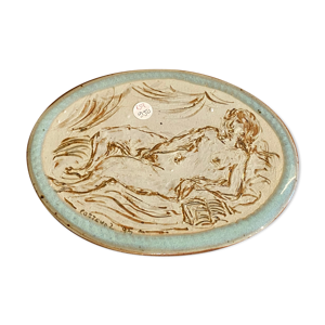 plaque de femme en céramique