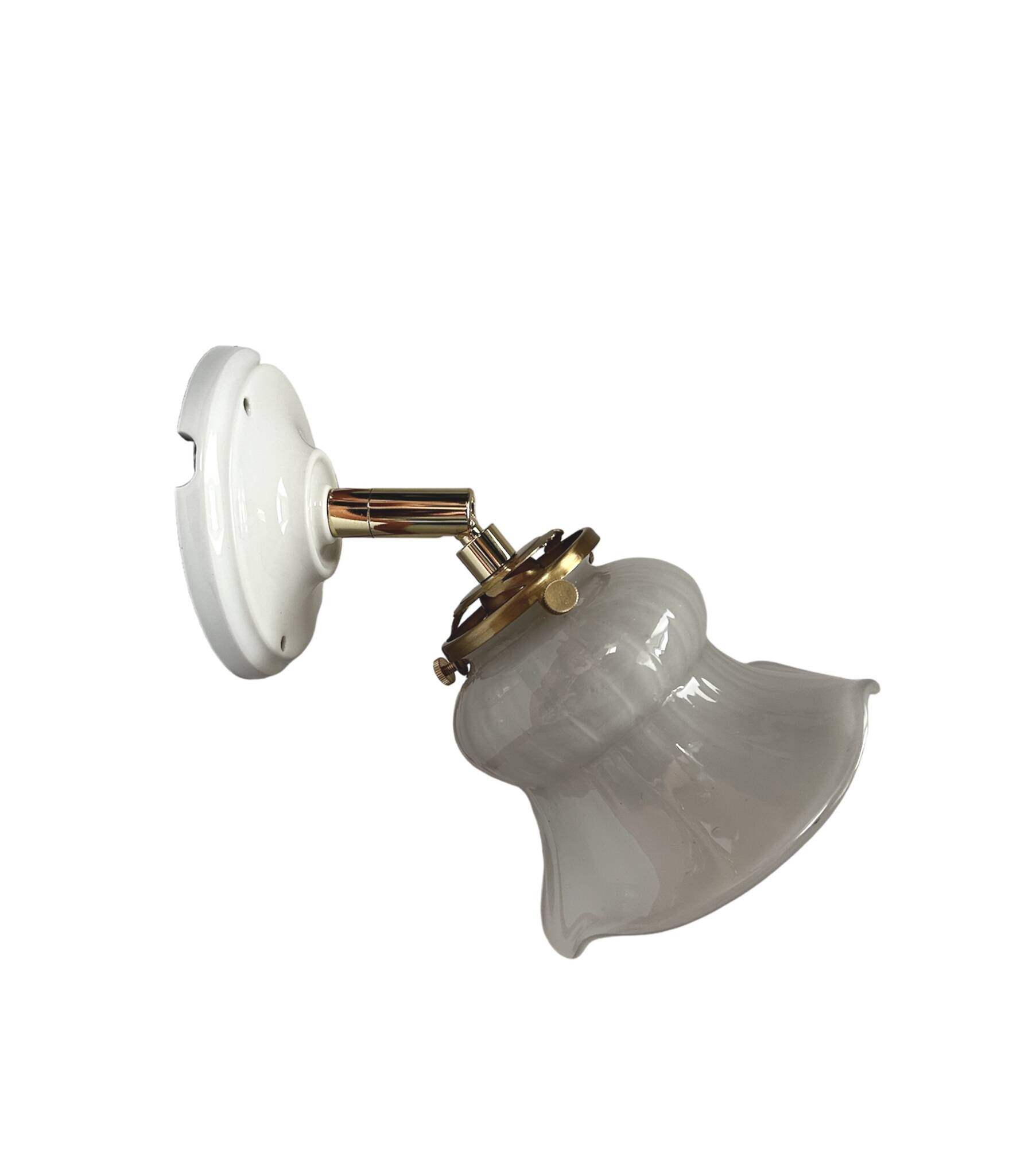 Vintage glass and ceramic tilting wall light