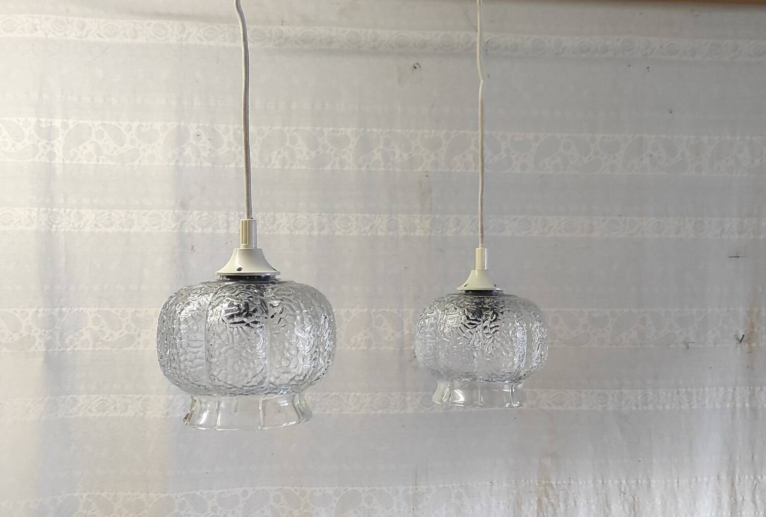 Vintage glass pendant lights - 60s/70s