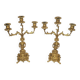 Pair of antique candelabra in gilded spelter – Louis XV style – 41 cm