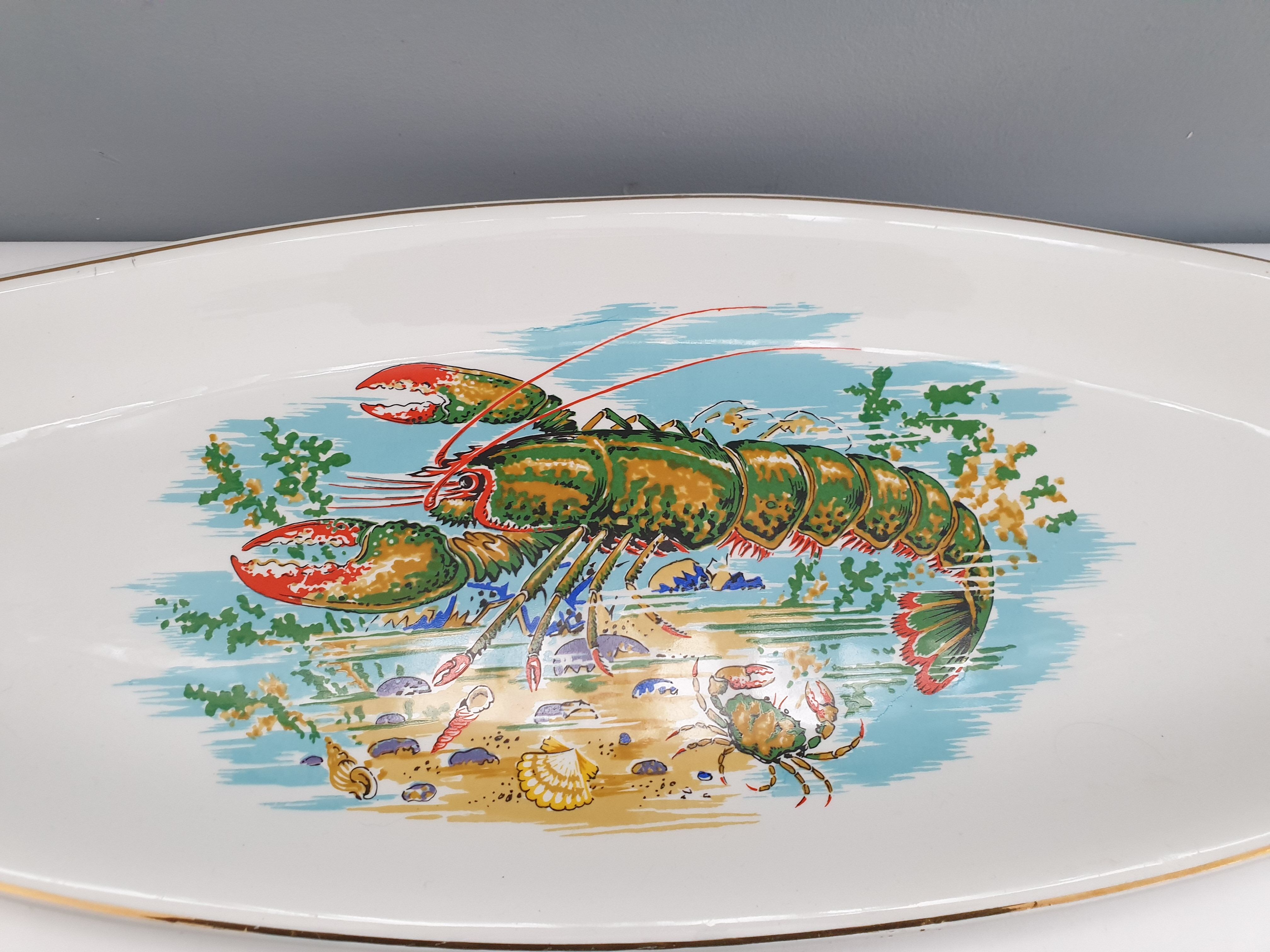 Large ceramic oval fish dish Sarreguemines