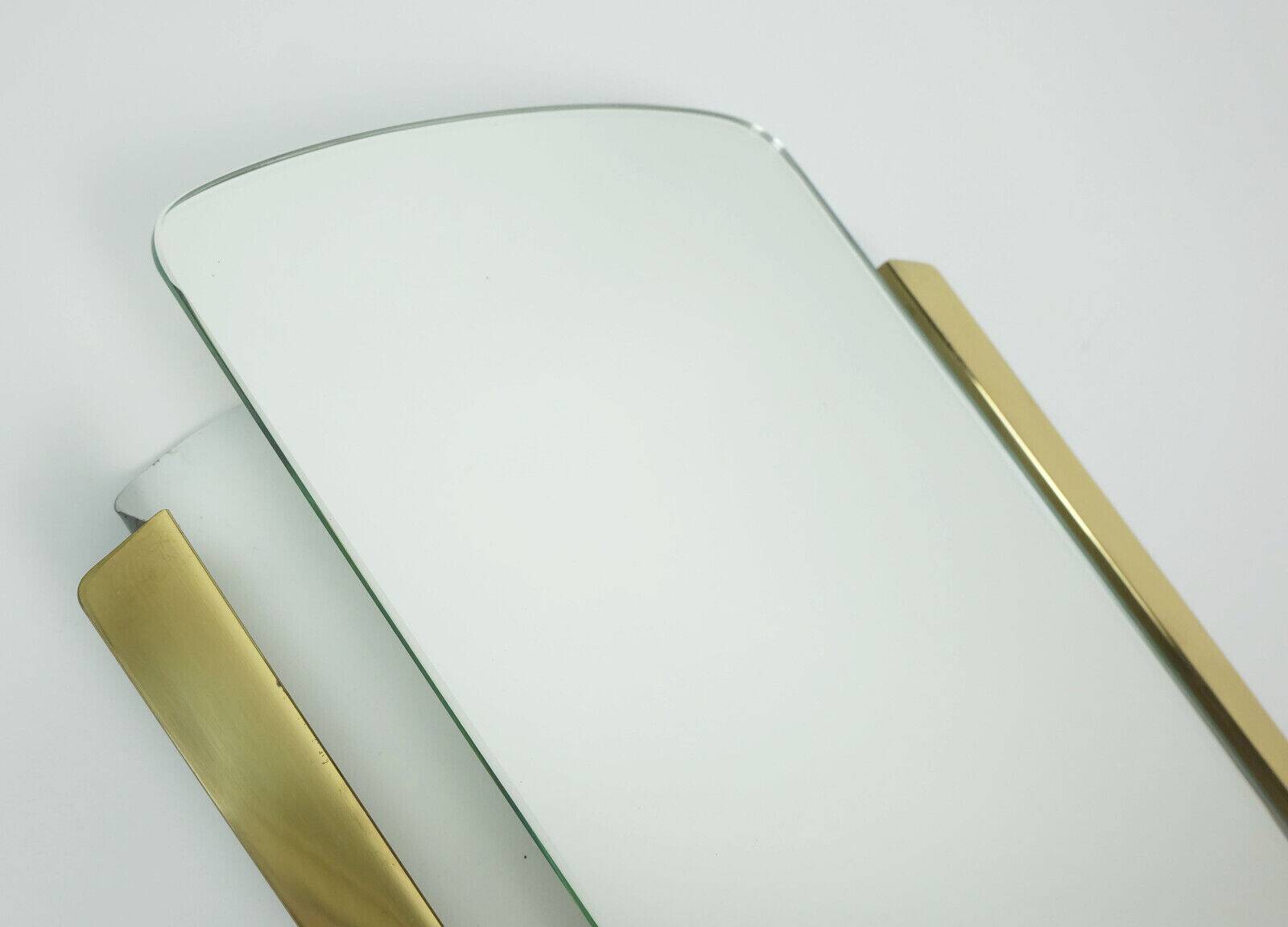 1950s 1960s mid century modern WALL MIRROR with metal and brass frame