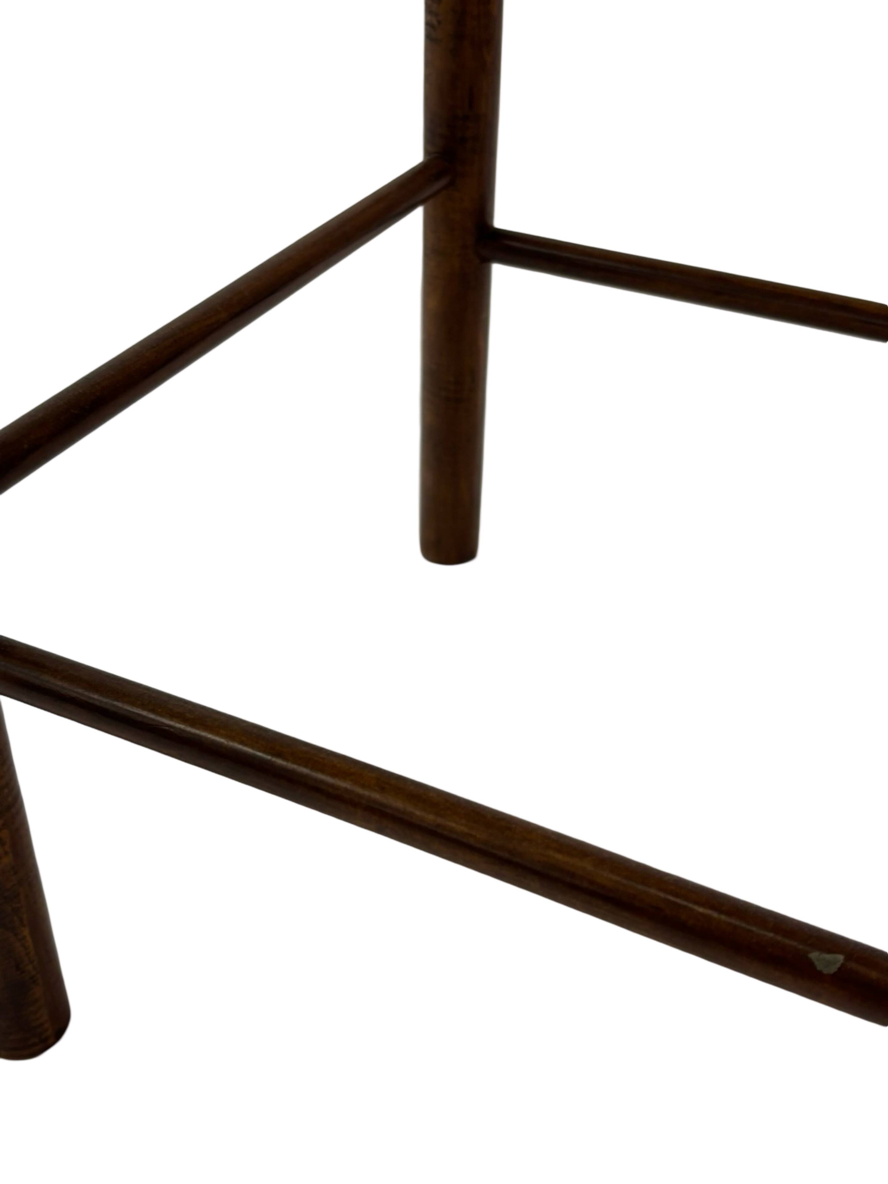 Vintage Wooden Stool With Rope Seat 60s Minimalist