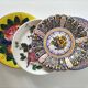 Set of four floral plates Longwy Toledo Talavera Sarreguemines LB