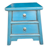 Antique patinated blue Chinese bedside table - Customisable to order.