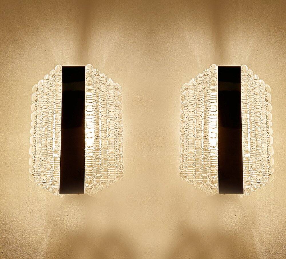 Pair  Vintage glass sconces from Kaiser