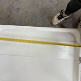 Vintage folding trolley in chromed metal and enamelled trays