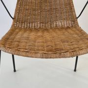 Wicker armchair and footrest, Germany, 1960s