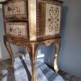19th-century gilded Venetian-style bedside with gold leaf