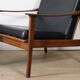 Pair of Scandinavian teak and leatherette armchairs, 1960