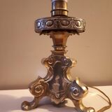 Lampe ananas verre et bronze