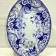 Creil and Montereau - Oval flat in faience model Flora