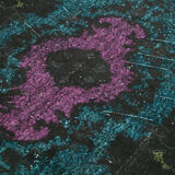 Handmade distressed oriental 1980s 188 cm x 295 cm purple rug