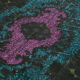 Handmade distressed oriental 1980s 188 cm x 295 cm purple rug