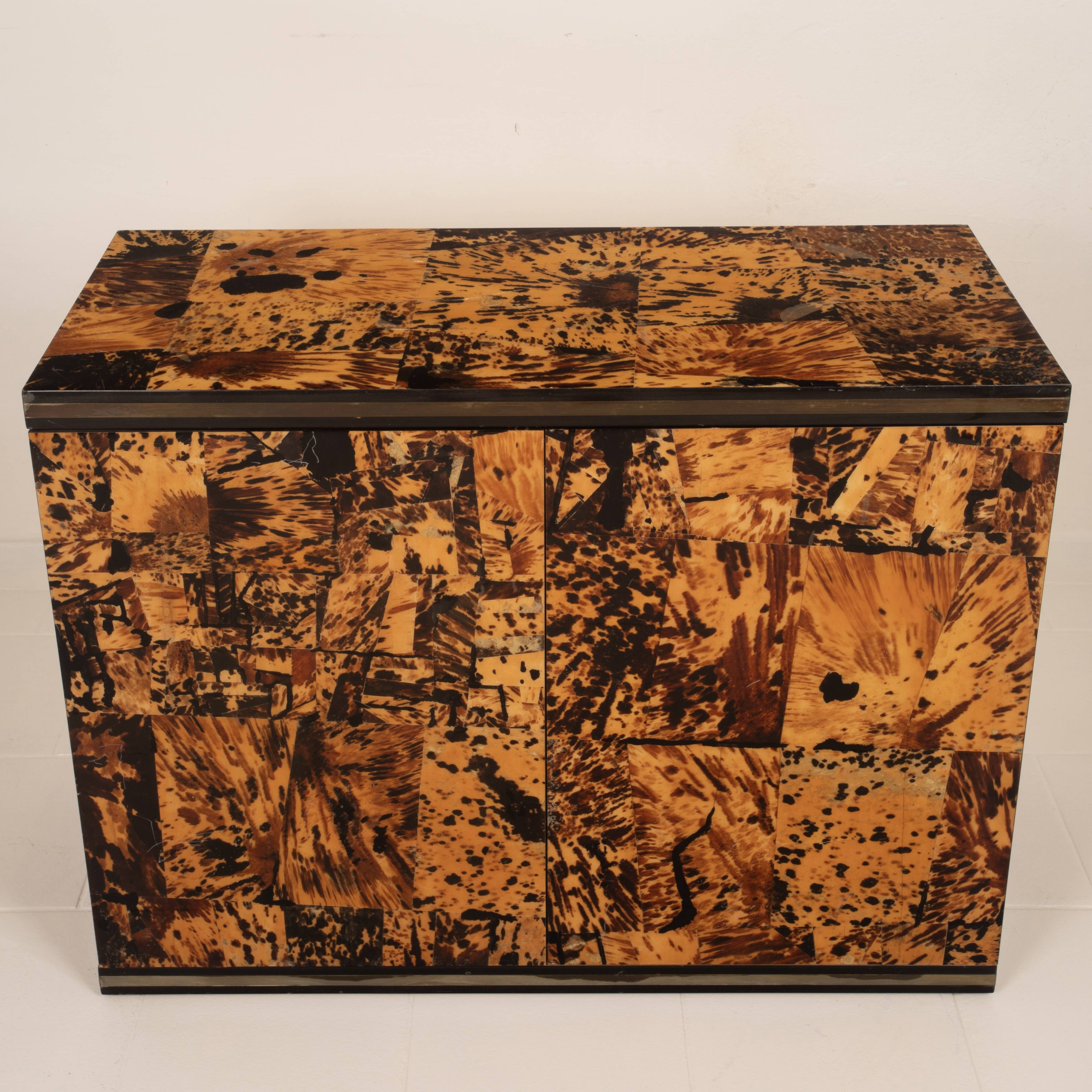 Unique Tortoiseshell Cabinet by Roberto Jodice for Ottini Milano 1974