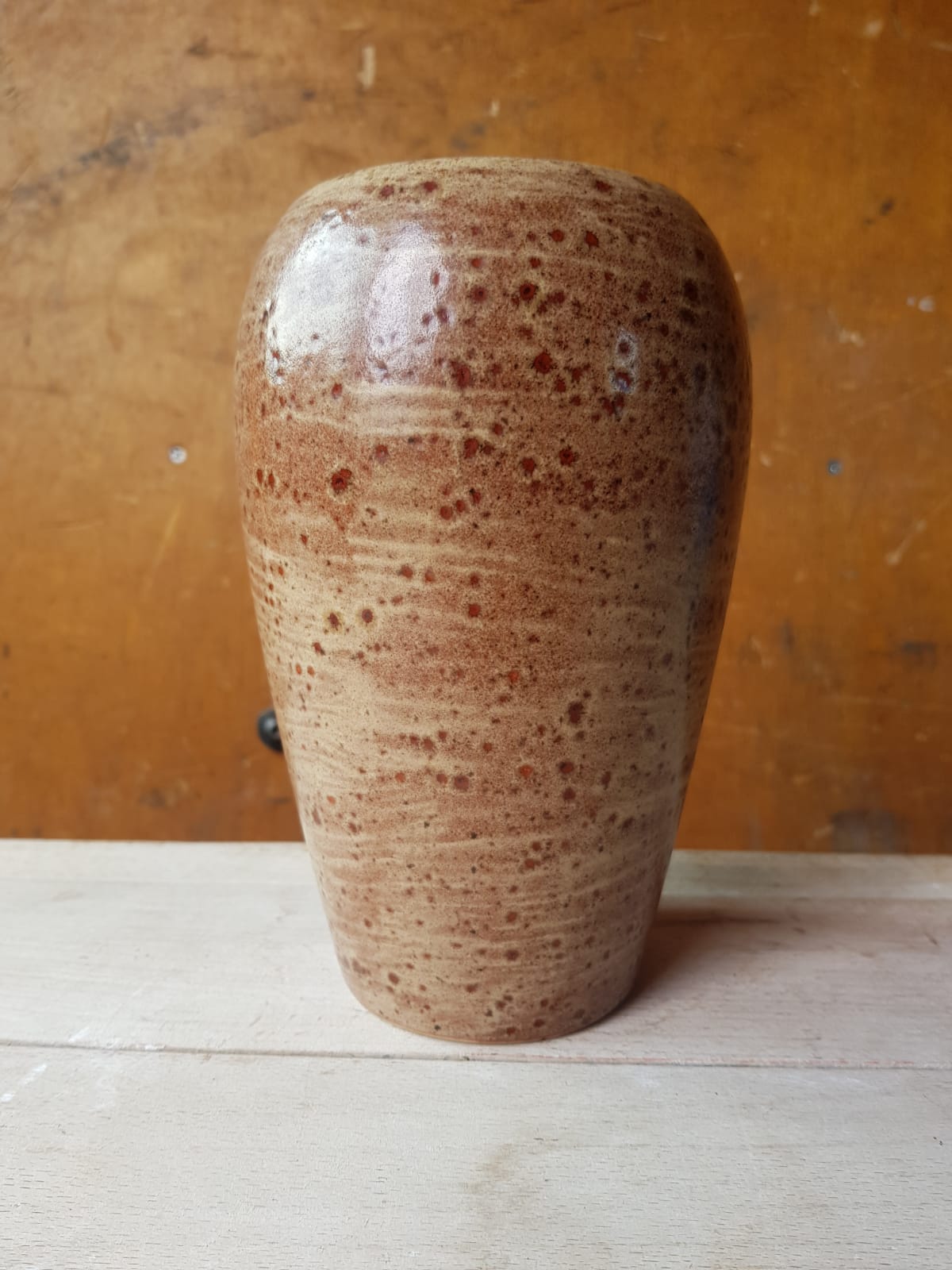 Former ceramic vase marron beige vintage 70s