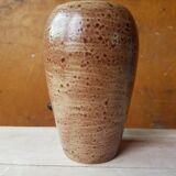 Former ceramic vase marron beige vintage 70s