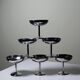 6 vintage dessert bowls on a pedestal in stainless steel in the style of Guy Degrenne.