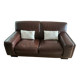 Brown grained leather sofa Roche Bobois