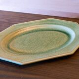 Plat en faience de Charolles vert émeraude