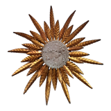 Gilded metal ceiling lamp 60s