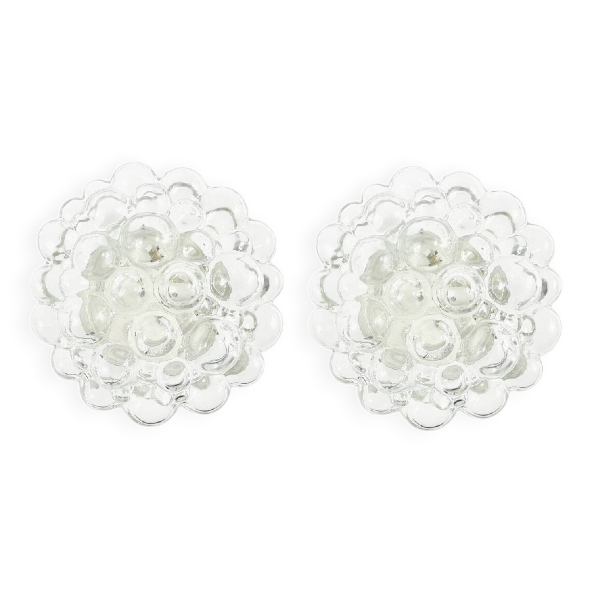 Pair of Mid-Century Bubble Glass Wall Lights by Helena Tynell for Limburg, Germany, 1960s