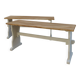 2 bancs  réenchantés en beige finition cirée, assise cirée chêne moyen.