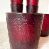 Vintage water glasses in tinted glass