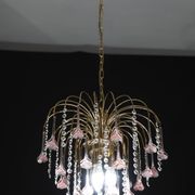 Meryl Streep, Pink Murano Flowers and Crystal Drops Chandelier, 1980s