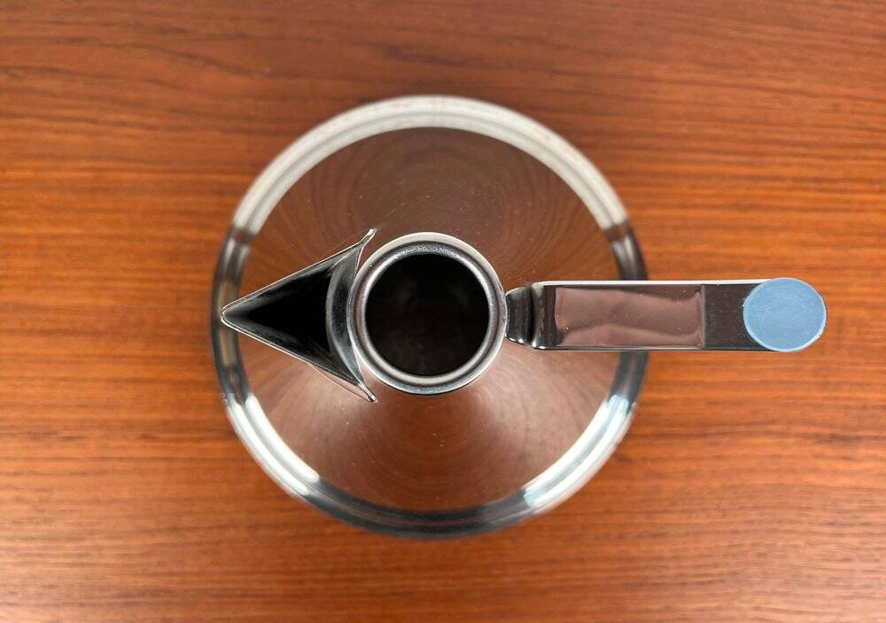 Postmodern German stainless steel kettle by Fissler, 1980s.