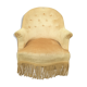Fauteuil crapaud Style Napoléon III ocre jaune vintage, années 40