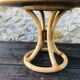 Vintage coffee table in light wood and bamboo, circa 1960.
