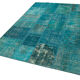 Hand-Knotted Oriental Overdyed 171 cm x 240 cm Turquoise Patchwork Rug