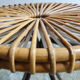 Tabouret vintage en rotin par Dirk van Sliedregt pour Rohé Noordwolde