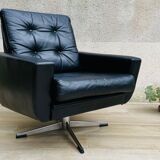 Vintage armchair in upholstered leather germany 70s