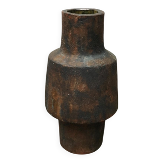 Brutalist ceramic vase in German mid-century style by Gerhard Liebenthron, 1969.