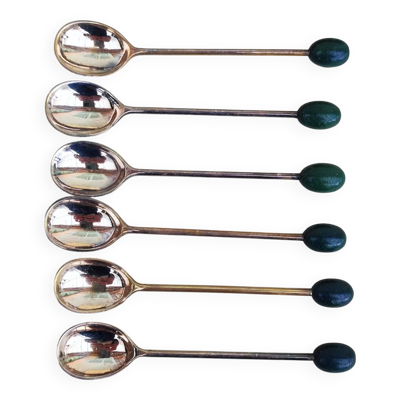 6 cuillères à moka en métal argenté