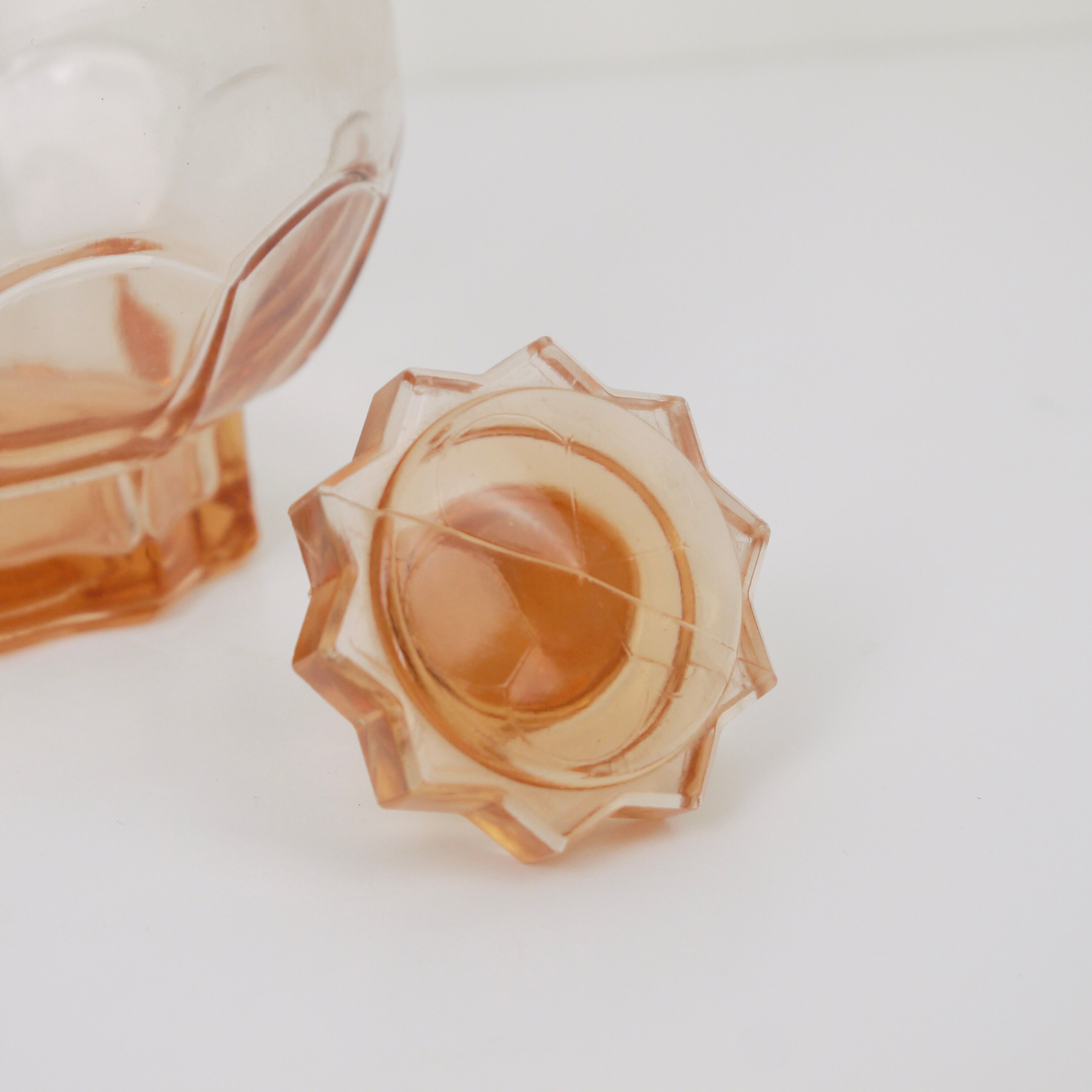 Pink glass liqueur carafe
