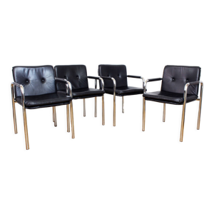Set de 4 fauteuils en - tubulaire