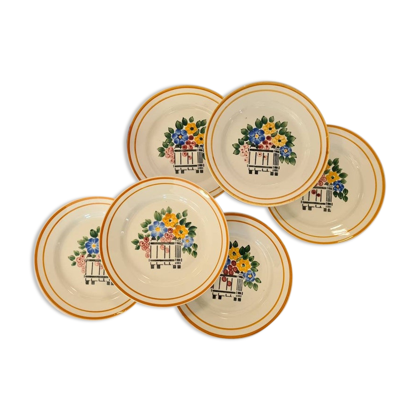 Lot de 6 assiettes manufacture française HBCM